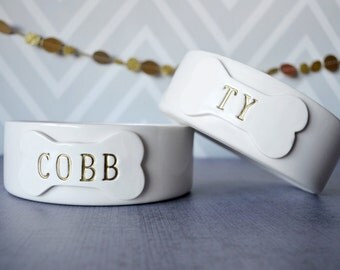 Personalized Dog Bowl - Small/Medium Size - Ceramic