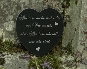 Grabschmuck Herz Trauerspruch Gedenkstein Marmor tombstone