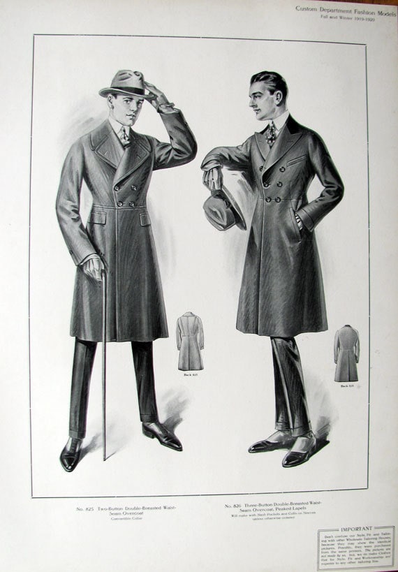 Items similar to MEN'S FASHION 1919-1920 Fall-Winter Season Salesman's ...