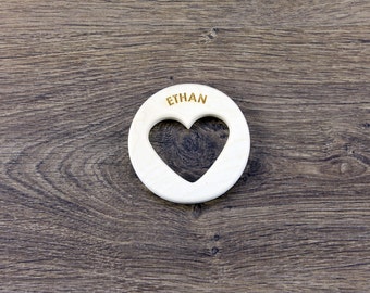 PERSONALIZED Wood Teether / Natural Baby Toy / Eco Friendly