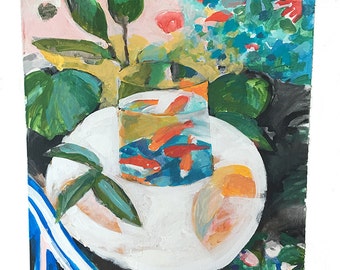 Original Painting - A Study of Matisse The Goldfish Bowl