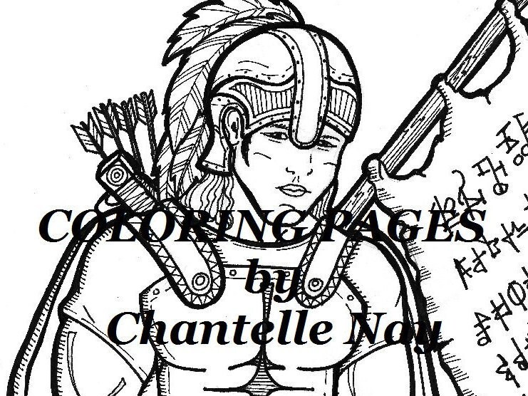 Coloring page warrior man adult coloring picture
