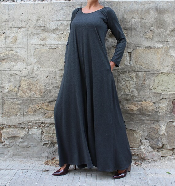 Grey Maxi Jumpsuit/ Plus size jupsuit/ Oversized Jumpsuit/