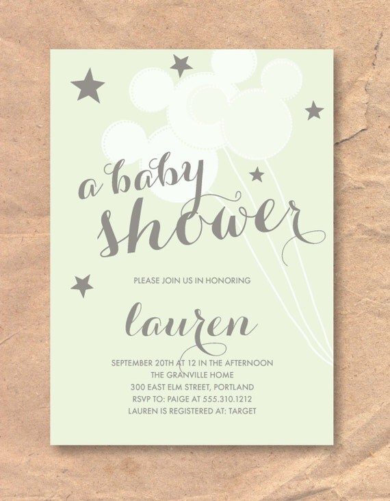 Printable Disney Baby Shower Invitation Mickey by FrellaDesigns