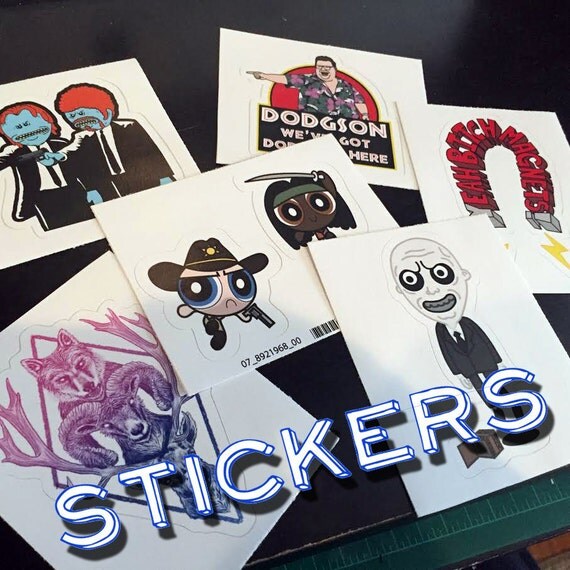 Pop Culture Art Stickers by PaulBova on Etsy