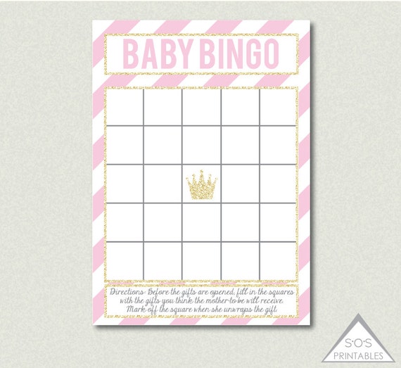 baby bingo shower pink and gold Baby Bingo, In Fill Cards, Bingo Shower Bingo Baby Bingo, Printable