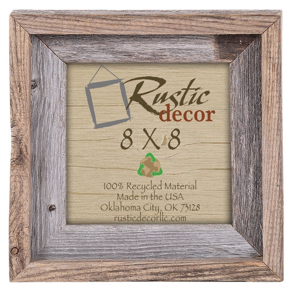 8x8-2" wide Rustic Barn Wood Signature Wall Frame