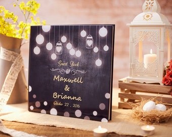 Rustic Wedding Guest Book Alternative Rustic Guest Book Custom Guest Book Rustic Wedding Guestbook -GB#06