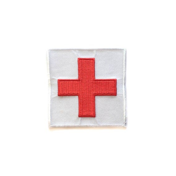 Red Cross Patch Ironon Embroidery 2 SIZES Medical Kit