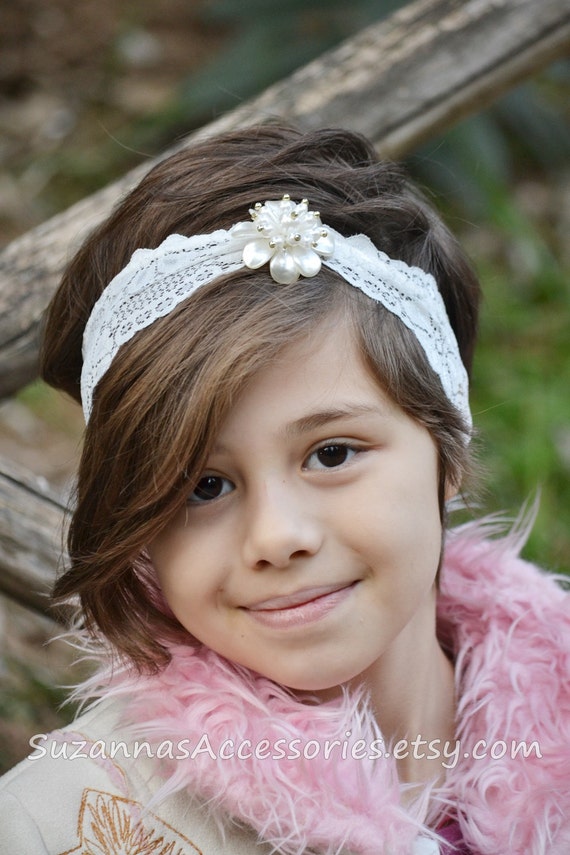 White headbands white lace headband flower headbands bows