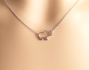 Elephant Necklace,silver elephant Necklace,kids Necklace,Gift idea,Christmas present, Holiday gift,choker