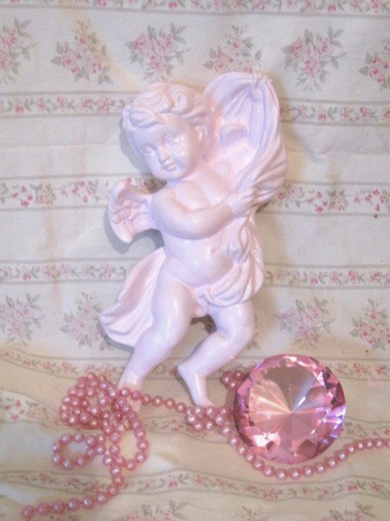 shabby pale pink cherub angel wall decor by shabby pale pink cherub angel wall decor by