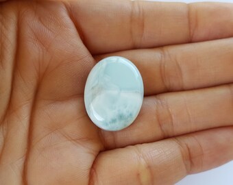 Blue Oval Caribbean Larimar Cabochon, Larimar CAB, Designer Cabochon, Genuine Caribbean Larimar Gemstone, Jewelry Supplies, Blue Cabochon