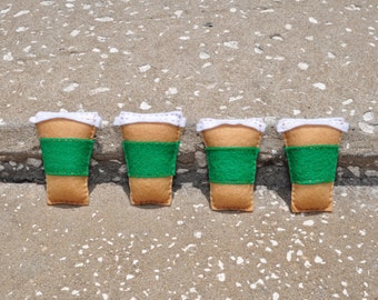 Coffee Cup catnip toy, handmade, felt