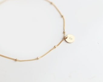 Monogram bracelet . layering bracelet . dainty beaded bracelet // Bridesmaids Jewelry Gift