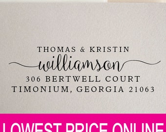 Personalized Custom Return Address Stamp - Great Wedding, Newlywed, Housewarming, New Home, Realtor Gift! Self inked, Pre-inked RE816