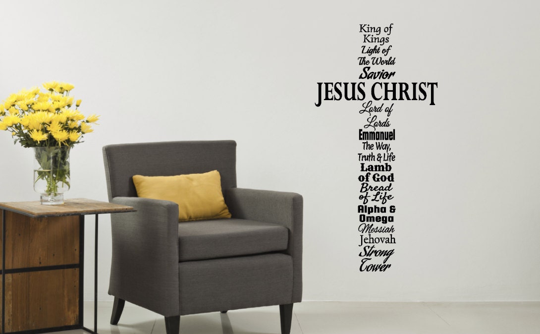 Cross Wall Decal Names Of Jesus Cross Wall Vinyl Cross