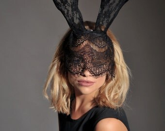 Lace Bunny Ears, Bunny Ears, Lace Ears Headband, Animal Ears Headband, Rabbit Ears Headband, Halloween Headband, Hen Party Headband,
