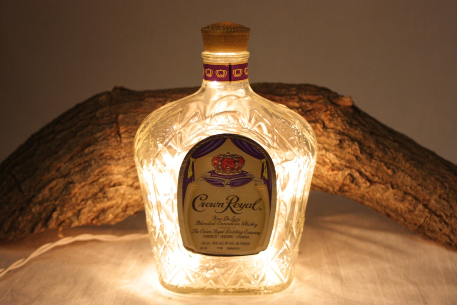 Liquor Bottle Light Upcycled Crown Royal Liquor Bottle Decor