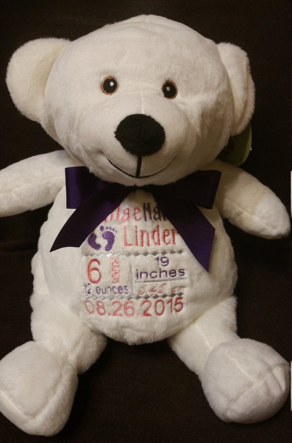 teddy bears with birth details