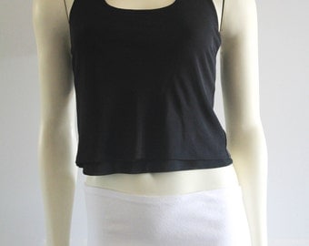 90's Vintage Laundry by Shelli Segal Formal 2 Layer Halter Crop Top