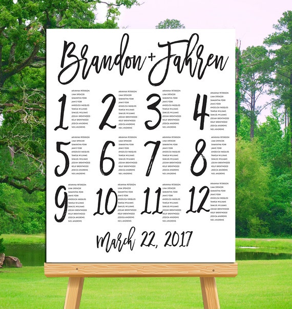 Wedding Seating Chart Printable Alphabetical by ...