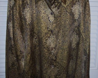 Vintage Ellen Tracy Shirt Shimmers for Fall Festivities Pure Silk ! Size 12 see details