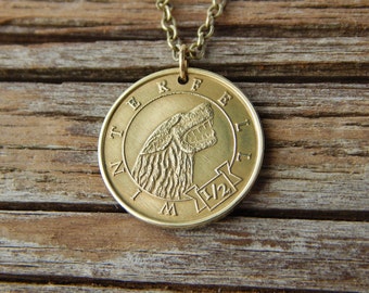 Winterfell Necklace House Stark Necklace Game of Thrones Coin Necklace Game of Thrones Jewelry Arya Jon Snow Sansa Necklace Coin Jewelry