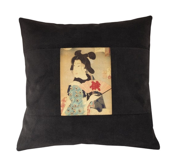 Japanese Geisha Pillow Cover 40x40cm Oriental by Diversecushions