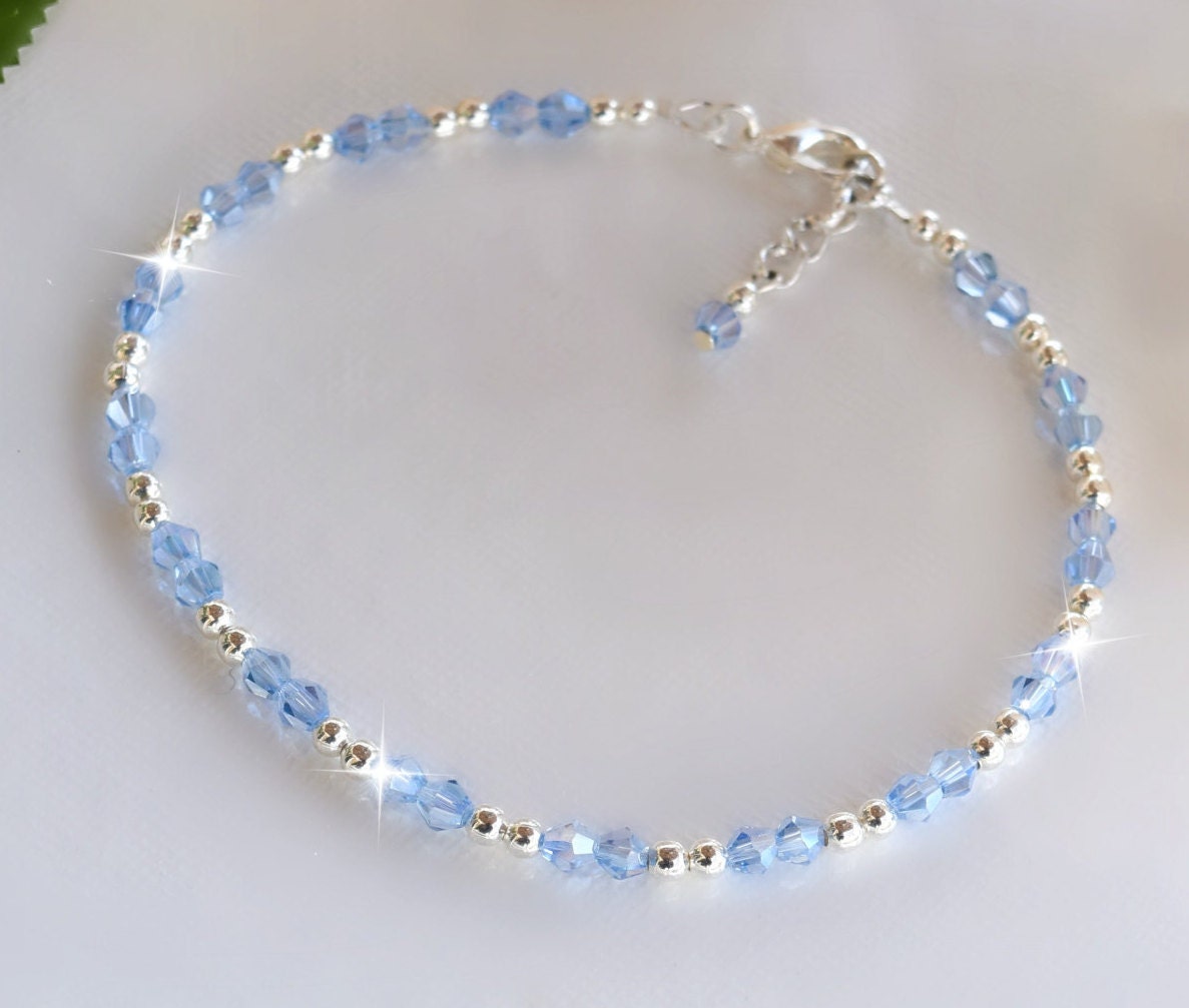 Blue Swarovski Crystal Anklet/Something