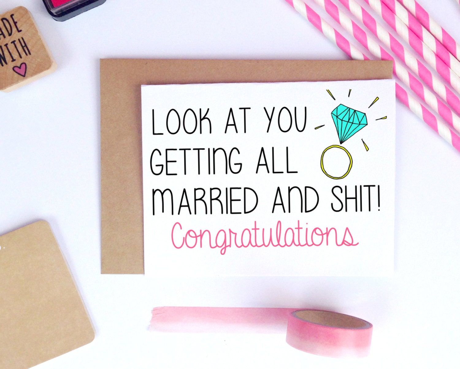 Funny Wedding Card Wedding Congratulations Card Card For 3919