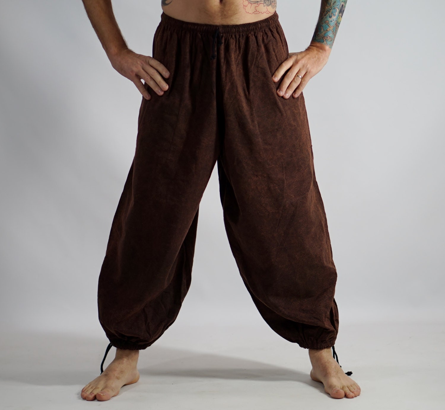 BAGGY PANTS Stone Brown Pirate Pants Peasant by zootzugarb