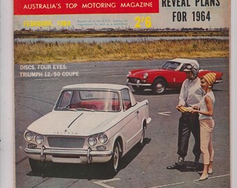 Boyfriend Gift Idea February 1964 Vintage Magazine Australia Wheels Magazine Christmas Gift Idea Gift for Him Mens Gifts Car Gifts Car Decor