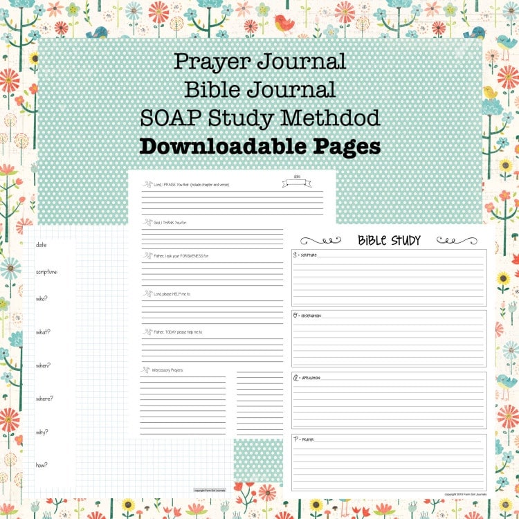 Downloadable Bible Journal Prayer Journal and by FarmGirlJournals