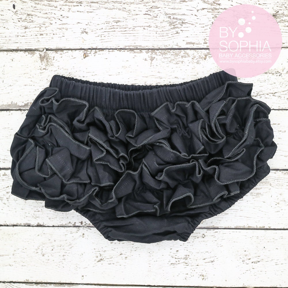 Baby Bloomers Black Ruffle Back Bloomer Black Bloomers