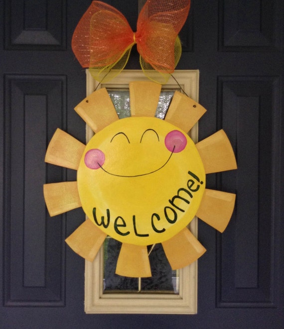 Summer door hanger Sun Door Hanger. Summer Wreath.
