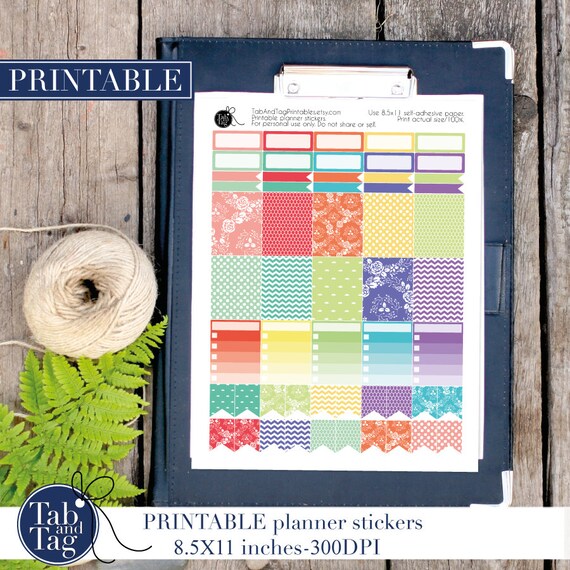 pastel rainbow printable planner stickers printable planner