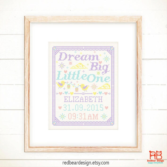 Custom Cross stitch pattern Customizable stitch DIY Baby record Birth