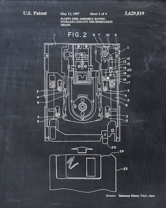Floppy Disk Patent Print Patent Art Print Patent Poster