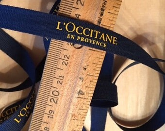 L'Occitane Store Ribbon Closeout Navy Blue and Yellow