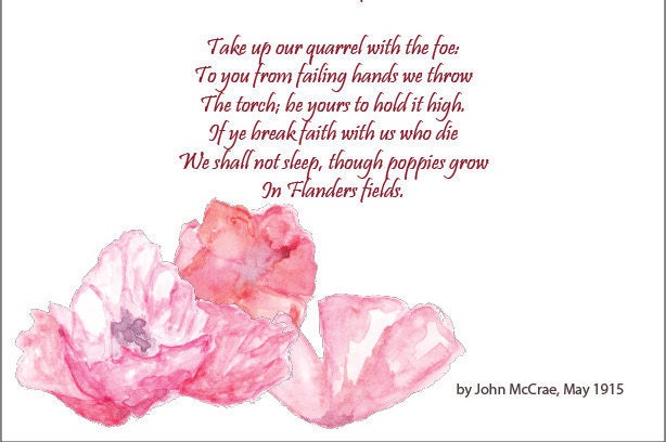In Flanders Fields Printable 8.5 x 11 Remembrance Day