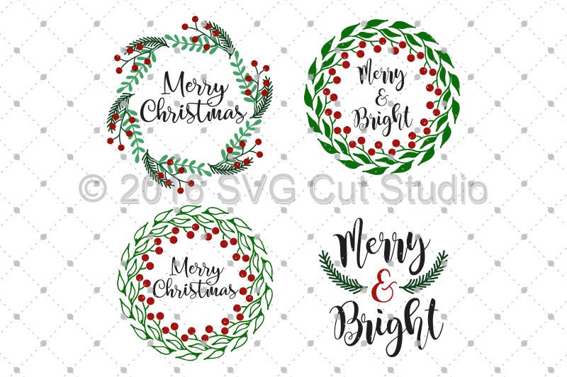 Download Christmas SVG Cut files Christmas Wreath SVG Cut Files for