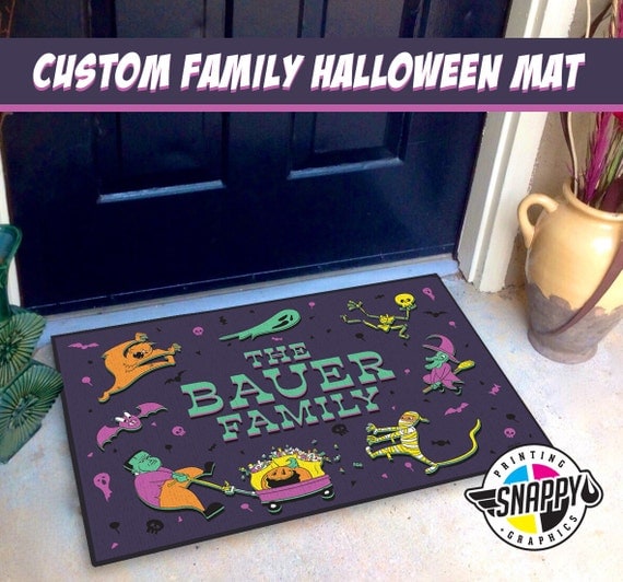 Custom Family Halloween Welcome Mat