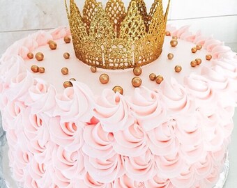 Mini Lace Gold Crown, Crown cake topper Princess crown