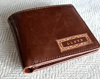 Personalized Men's Wallet - Leather Wallet, The Perfect Mens Gift, Boyfriend Gift, or Groomsmen Gift