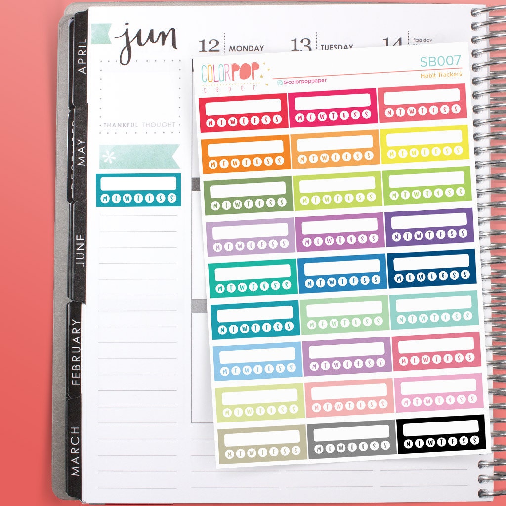 Habit Stickers Habit Tracker Habit Tracking Stickers Weekly