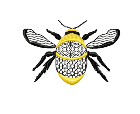 Bee Embroidery Motif Design
