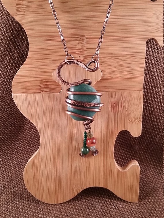 Handmade Copper Jewelry Hammered Copper Pendant Copper Wire