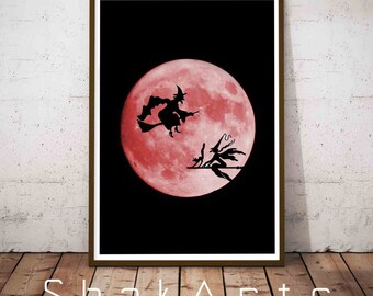 Funny Kitchen Prints, Moon Wall Decal, Kids Room Photo Art, Forest Wall Decal, Minimalist Bedroom, Laundry Room Decal, Wall Art Livingroom