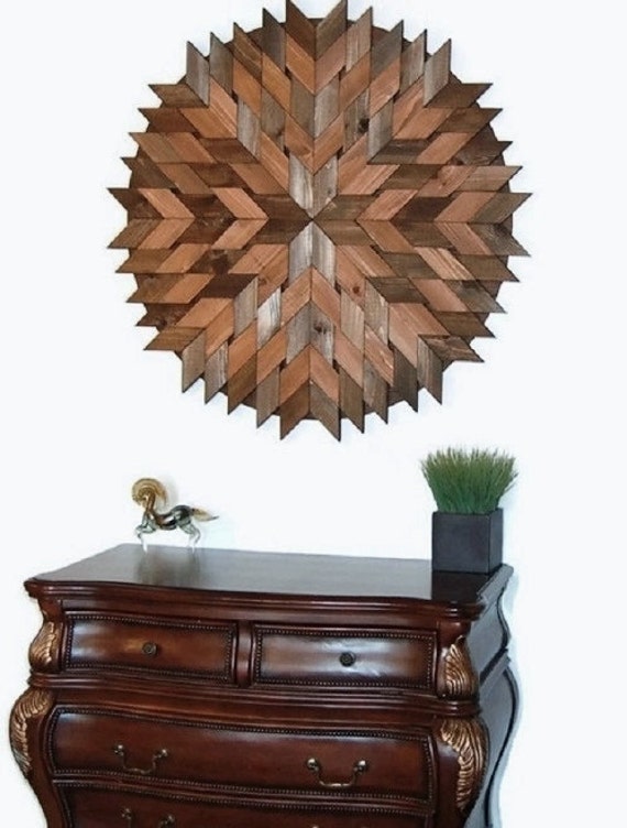 Reclaimed Wood Wall Art 40 Wood Starburst Wood Circle